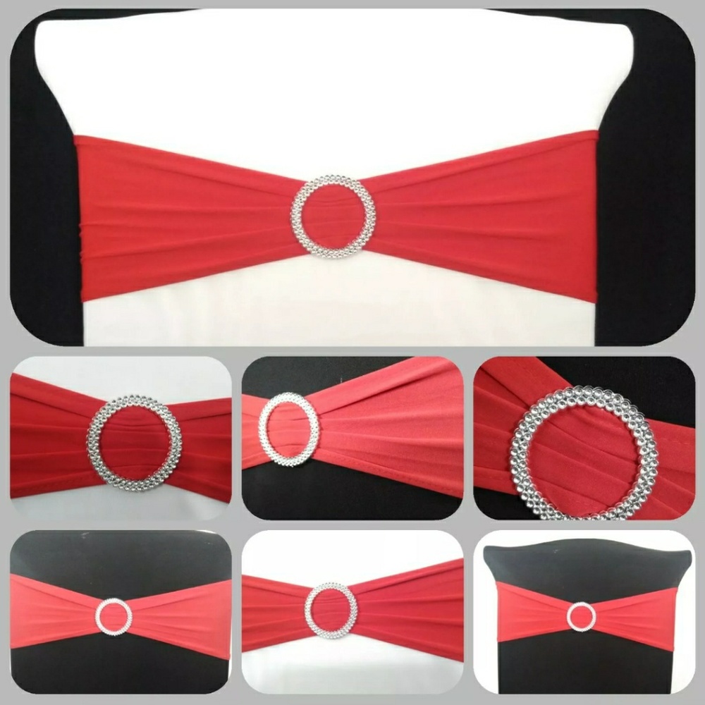 25 Pack TC Mercy Red Spandex Stretch Chair Sash
